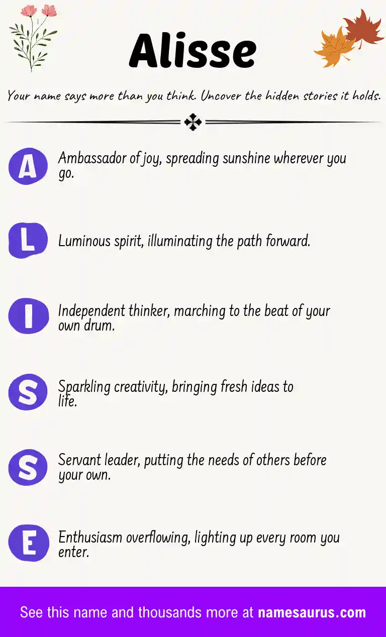 Acrostic poem about Alisse.