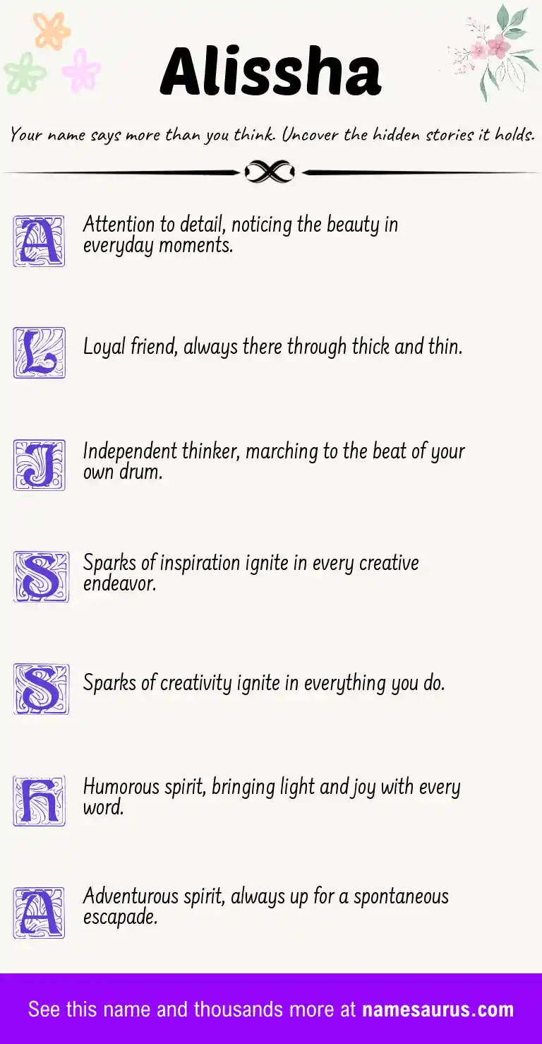 Acrostic poem about Alissha.