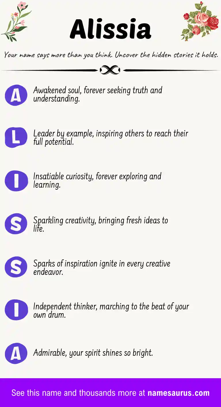 Acrostic poem about Alissia.
