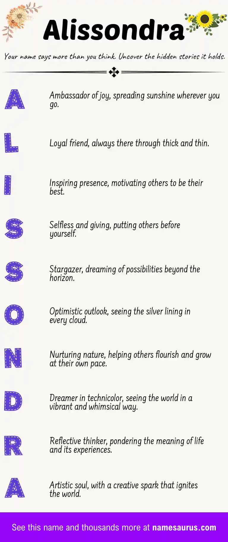 Acrostic poem about Alissondra.