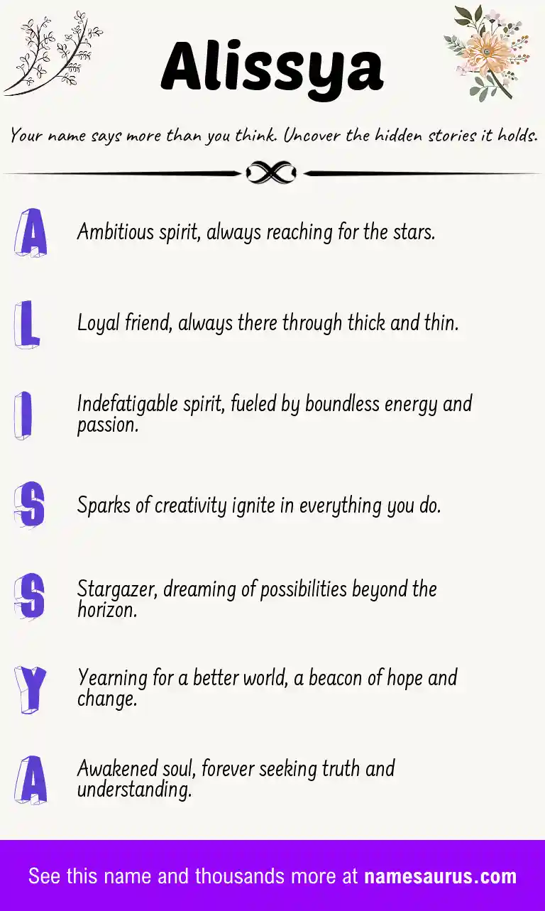 Acrostic poem about Alissya.