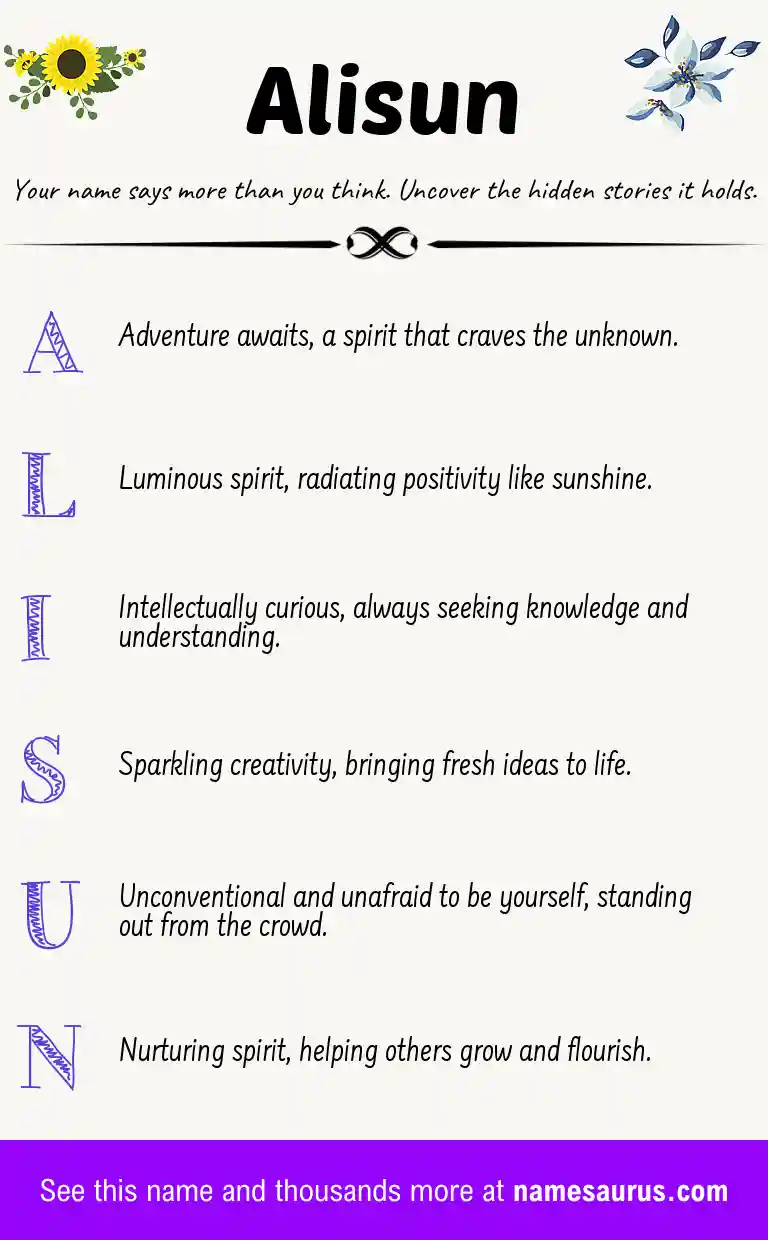 Acrostic poem about Alisun.
