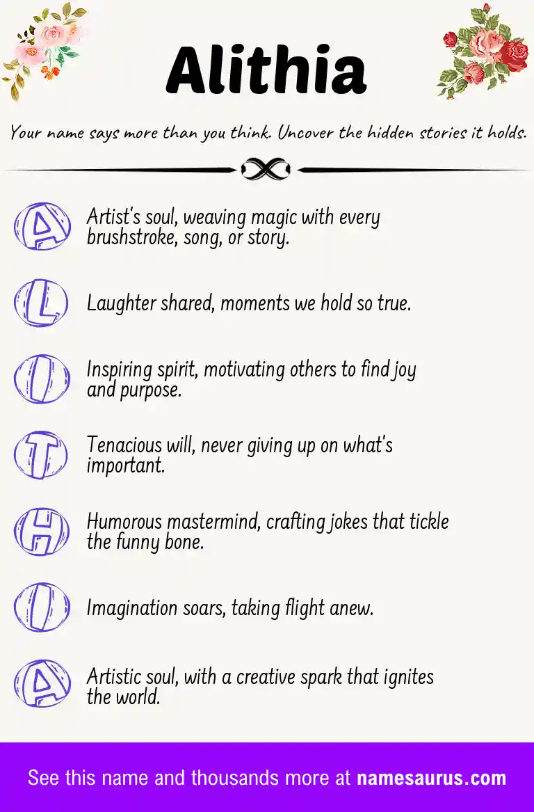 Acrostic poem about Alithia.