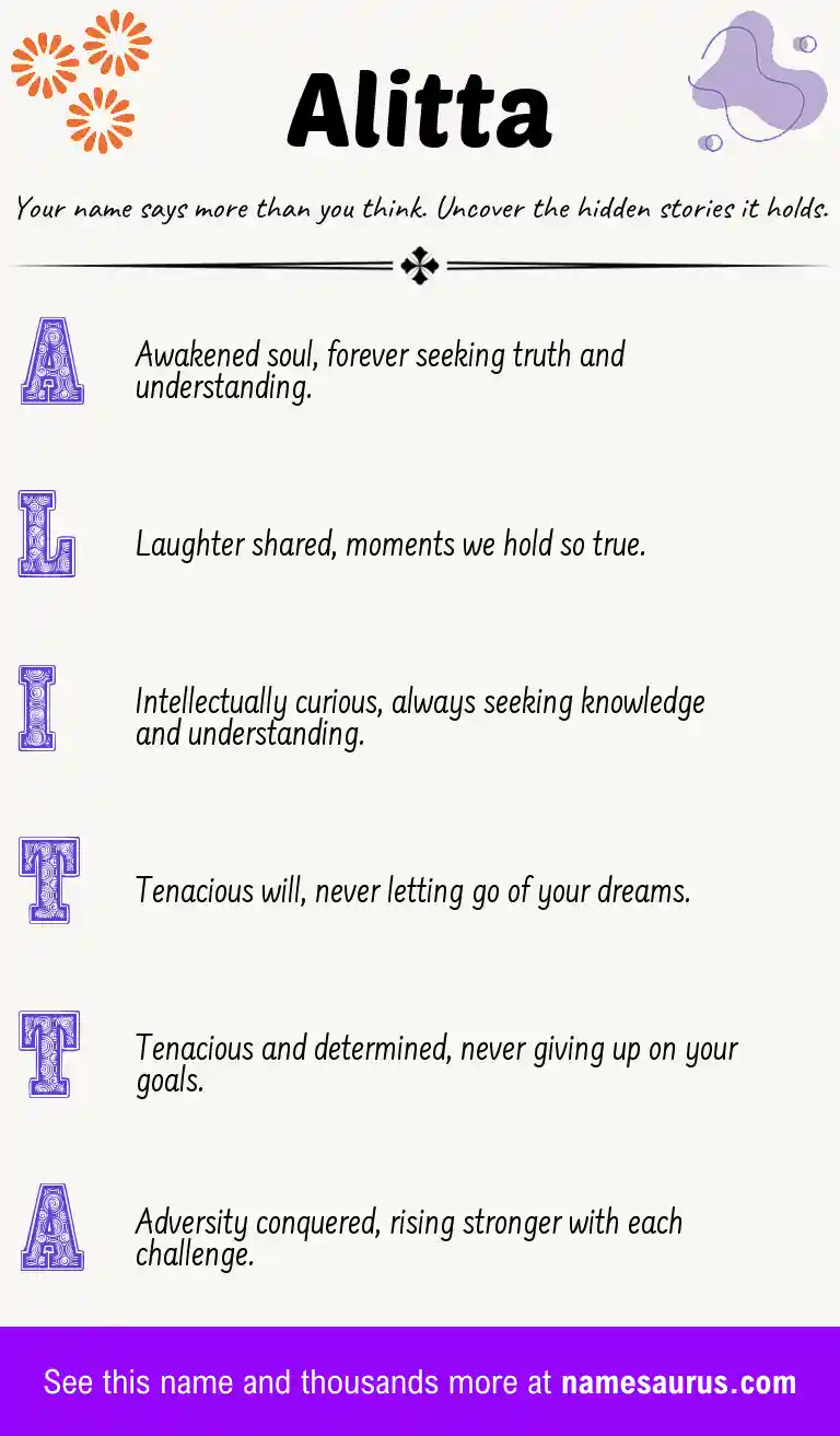 Acrostic poem about Alitta.