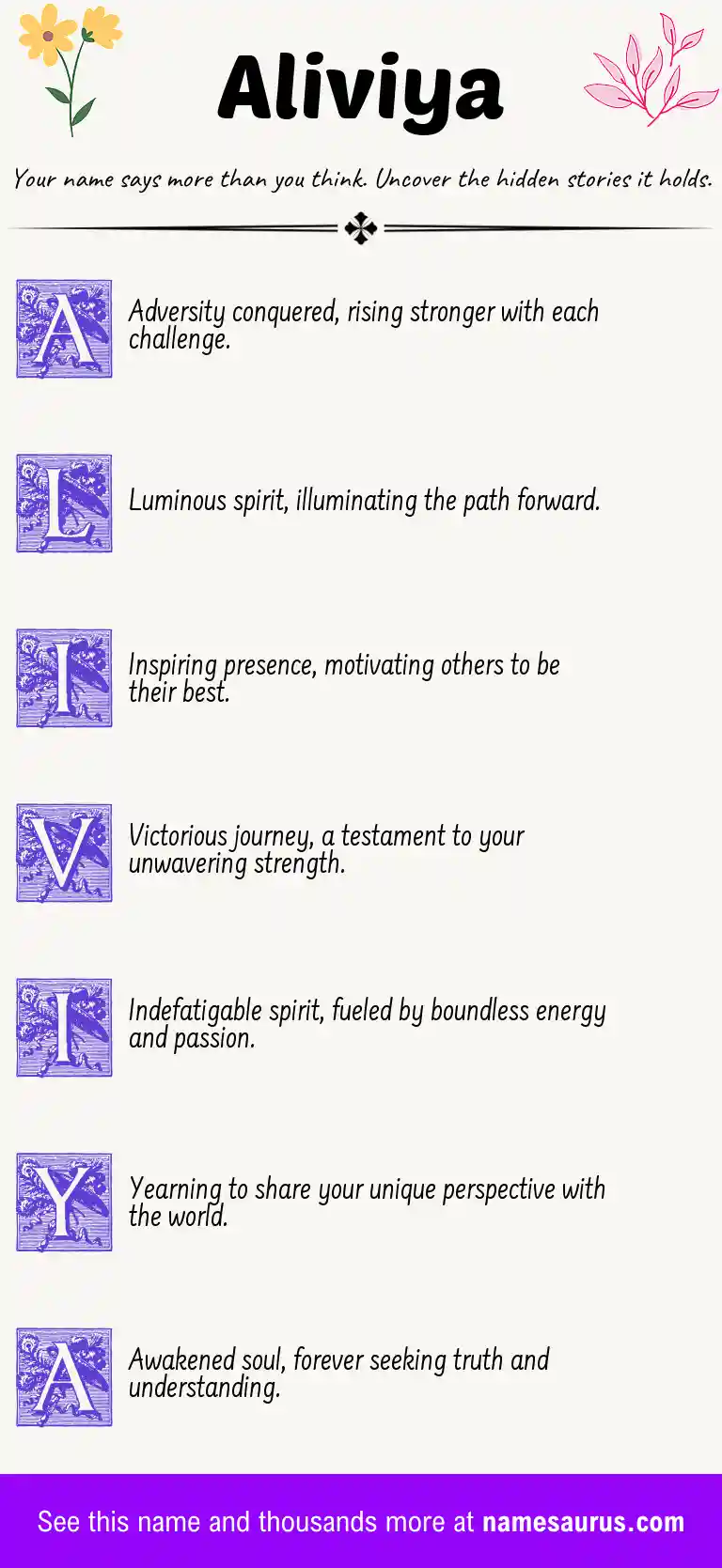 Acrostic poem about Aliviya.