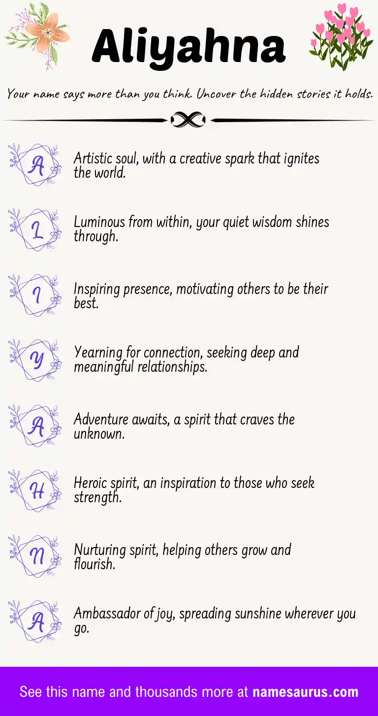 Acrostic poem about Aliyahna.