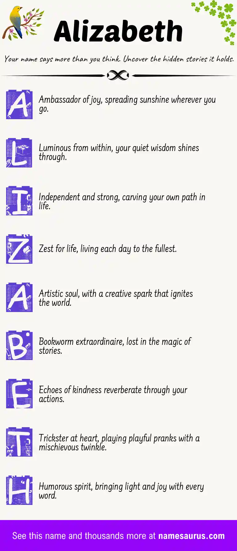 Acrostic poem about Alizabeth.