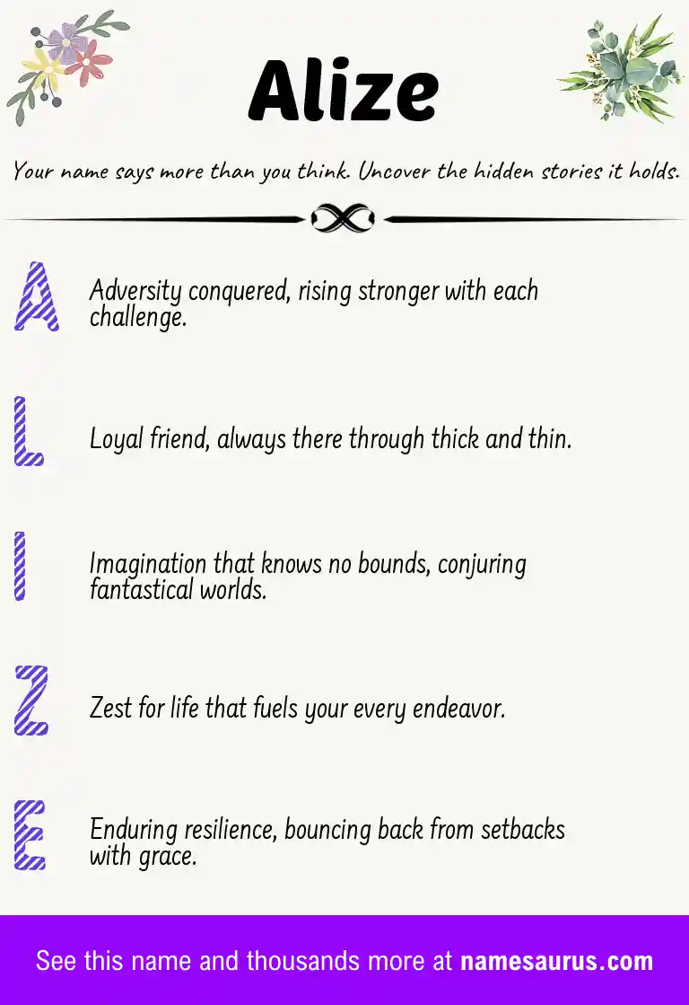 Acrostic poem about Alize.