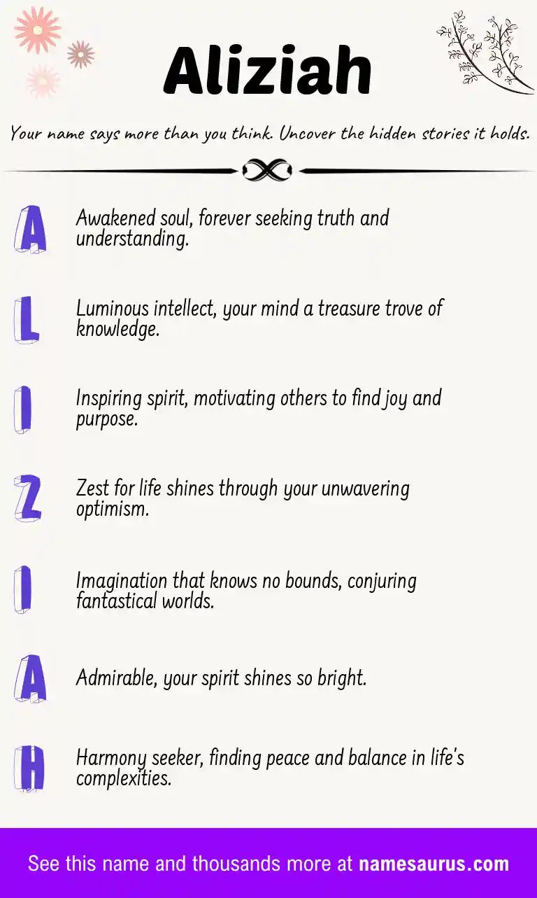 Acrostic poem about Aliziah.
