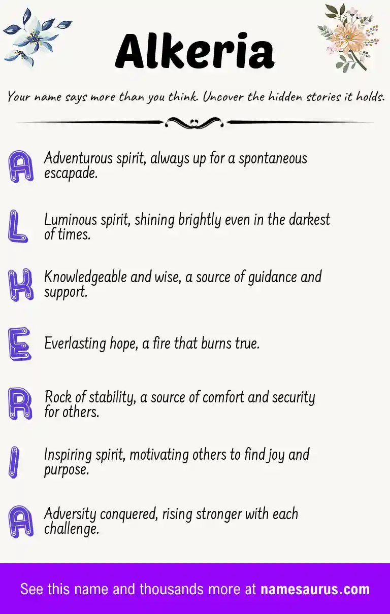 Acrostic poem about Alkeria.