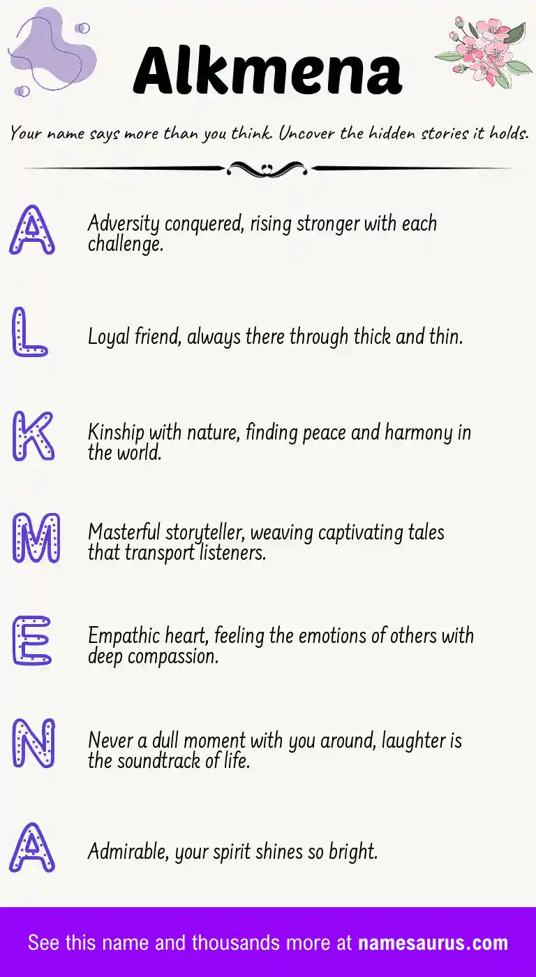 Acrostic poem about Alkmena.