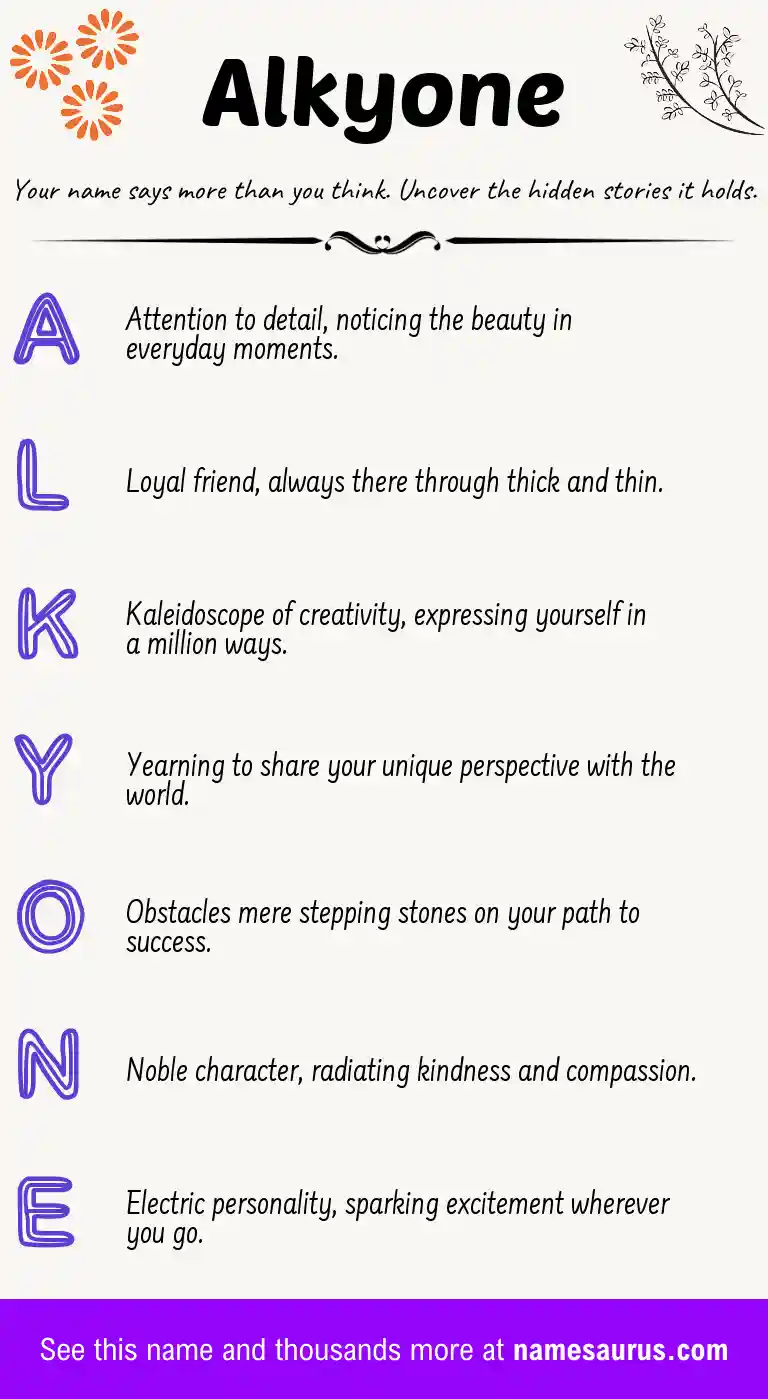 Acrostic poem about Alkyone.