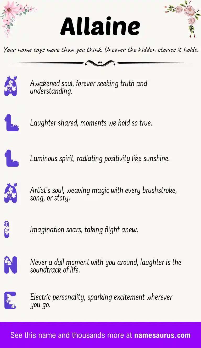 Acrostic poem about Allaine.
