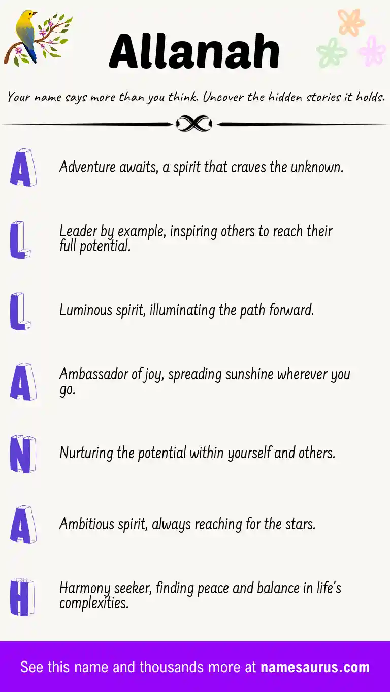 Acrostic poem about Allanah.