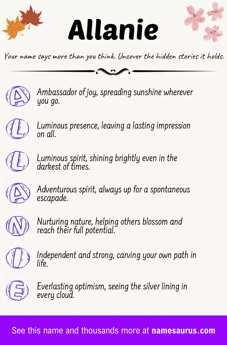Acrostic poem about Allanie.