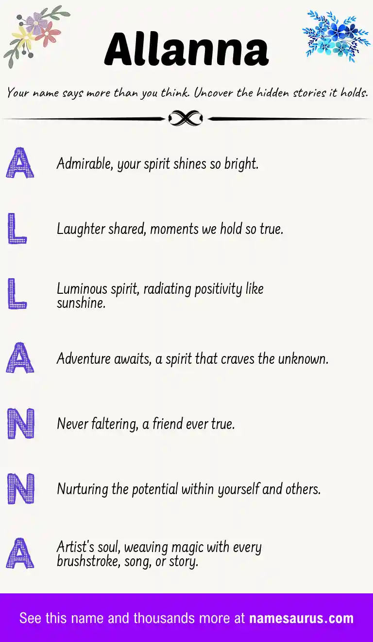 Acrostic poem about Allanna.