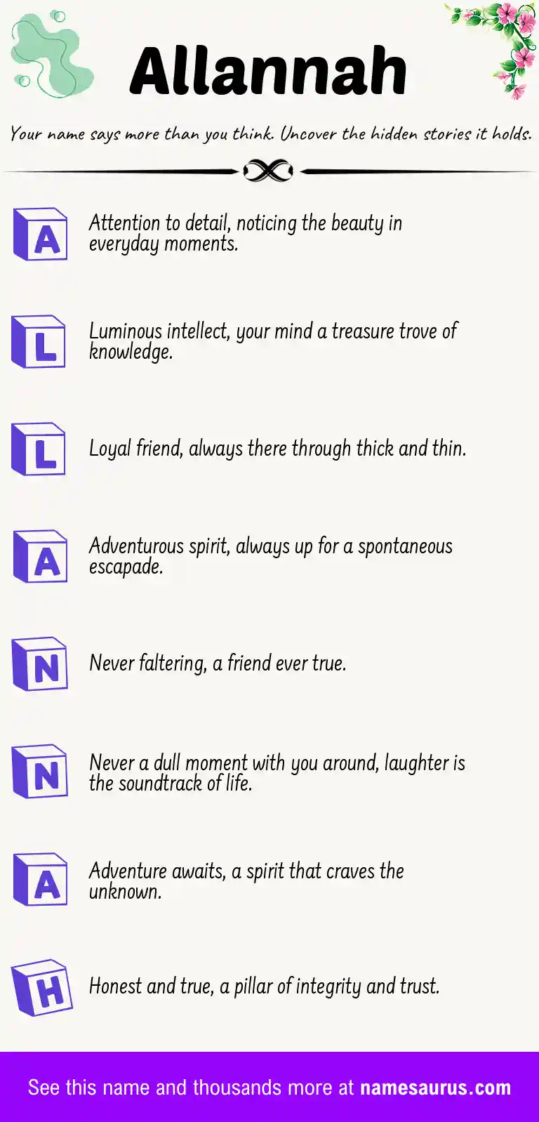 Acrostic poem about Allannah.