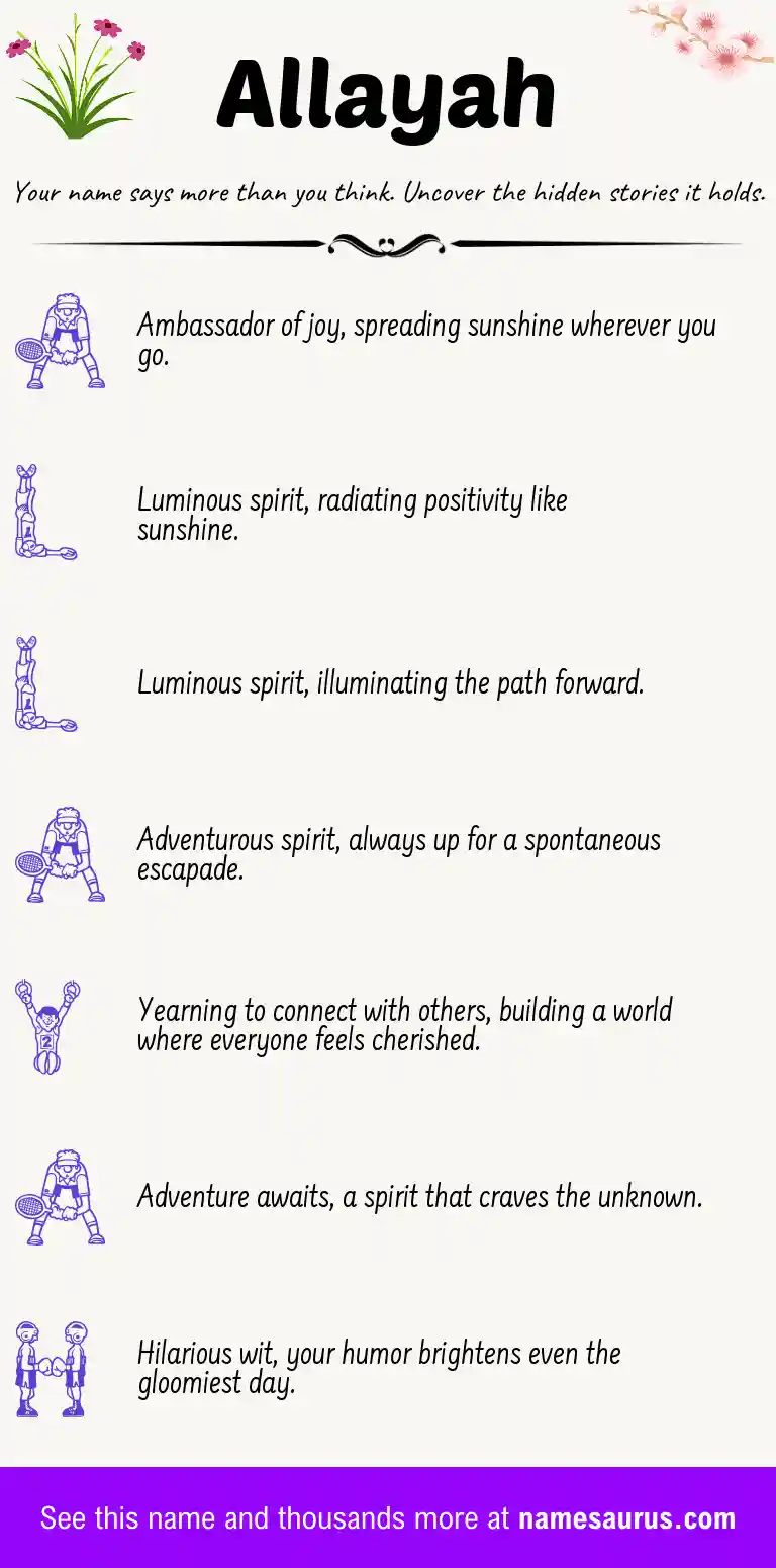 Acrostic poem about Allayah.