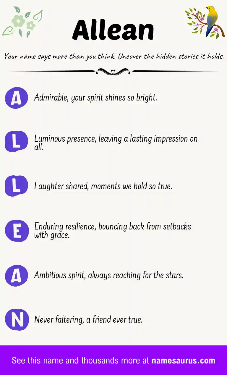 Acrostic poem about Allean.