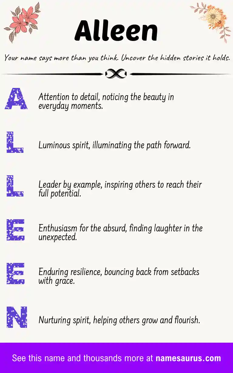 Acrostic poem about Alleen.