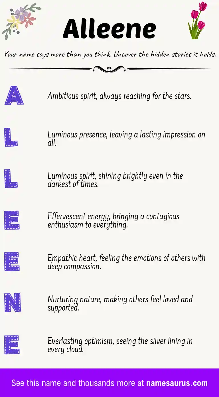 Acrostic poem about Alleene.
