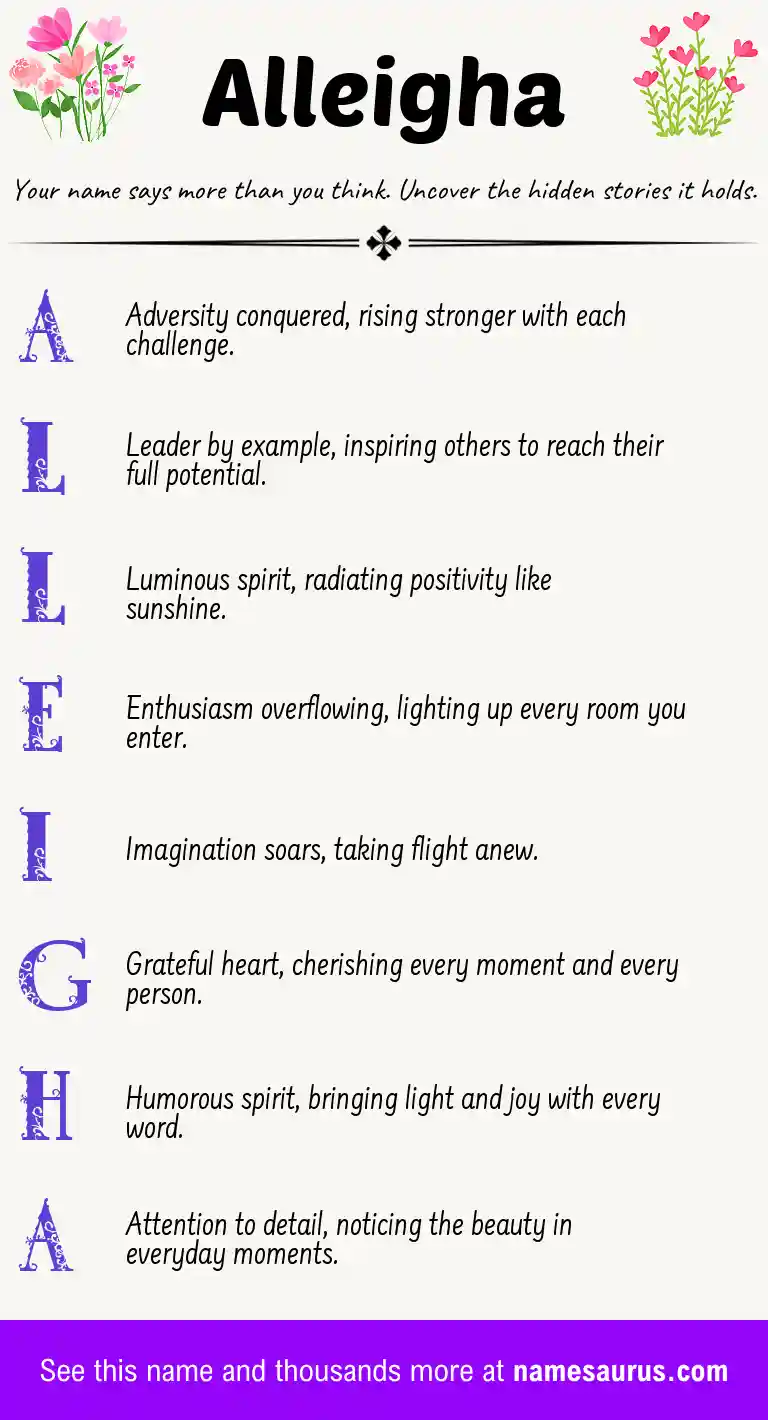Acrostic poem about Alleigha.