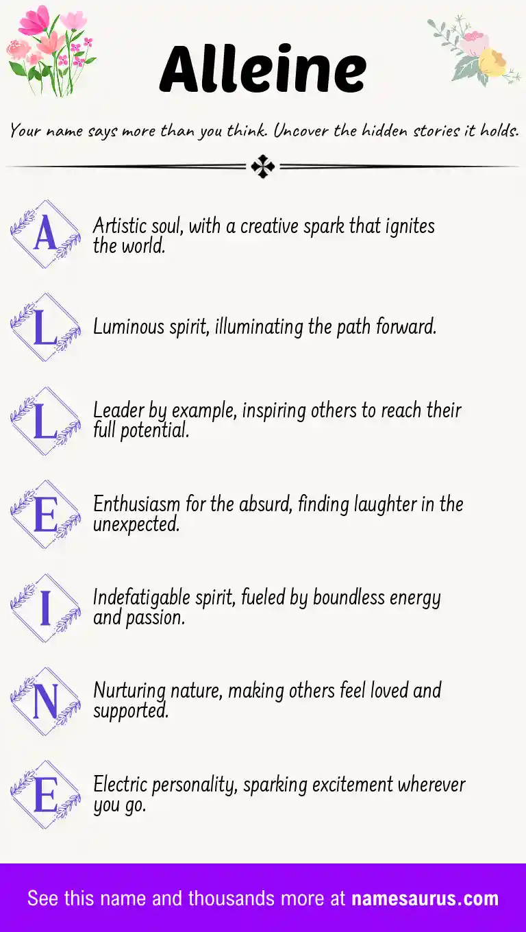 Acrostic poem about Alleine.