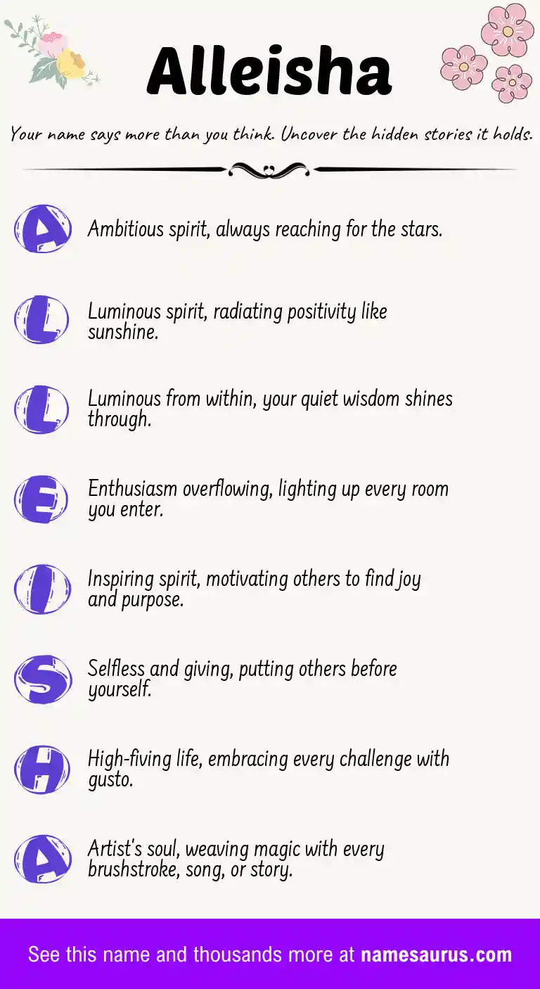 Acrostic poem about Alleisha.