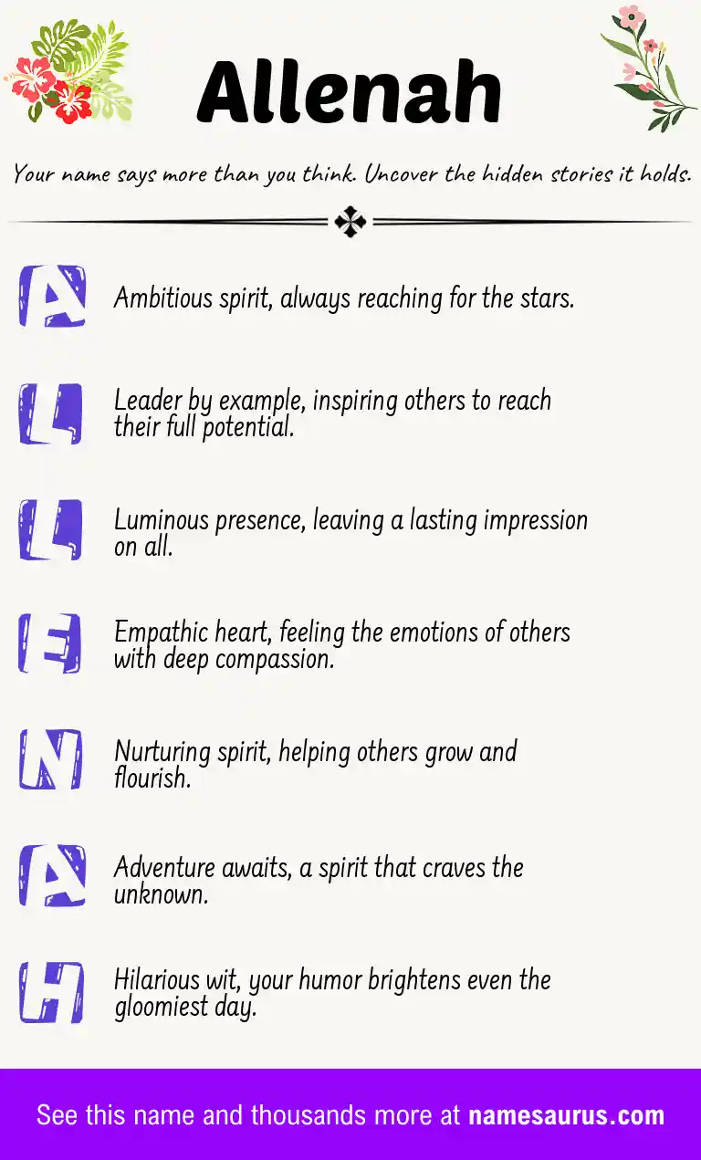 Acrostic poem about Allenah.