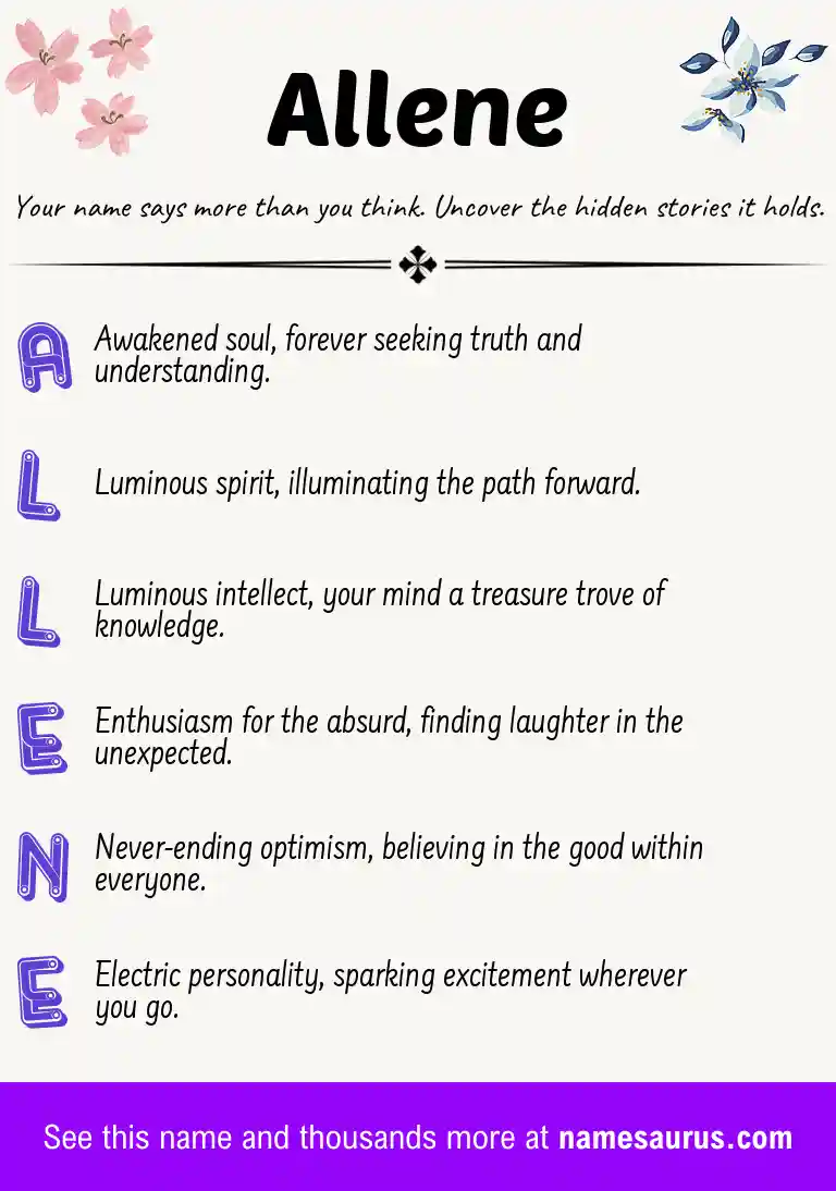 Acrostic poem about Allene.