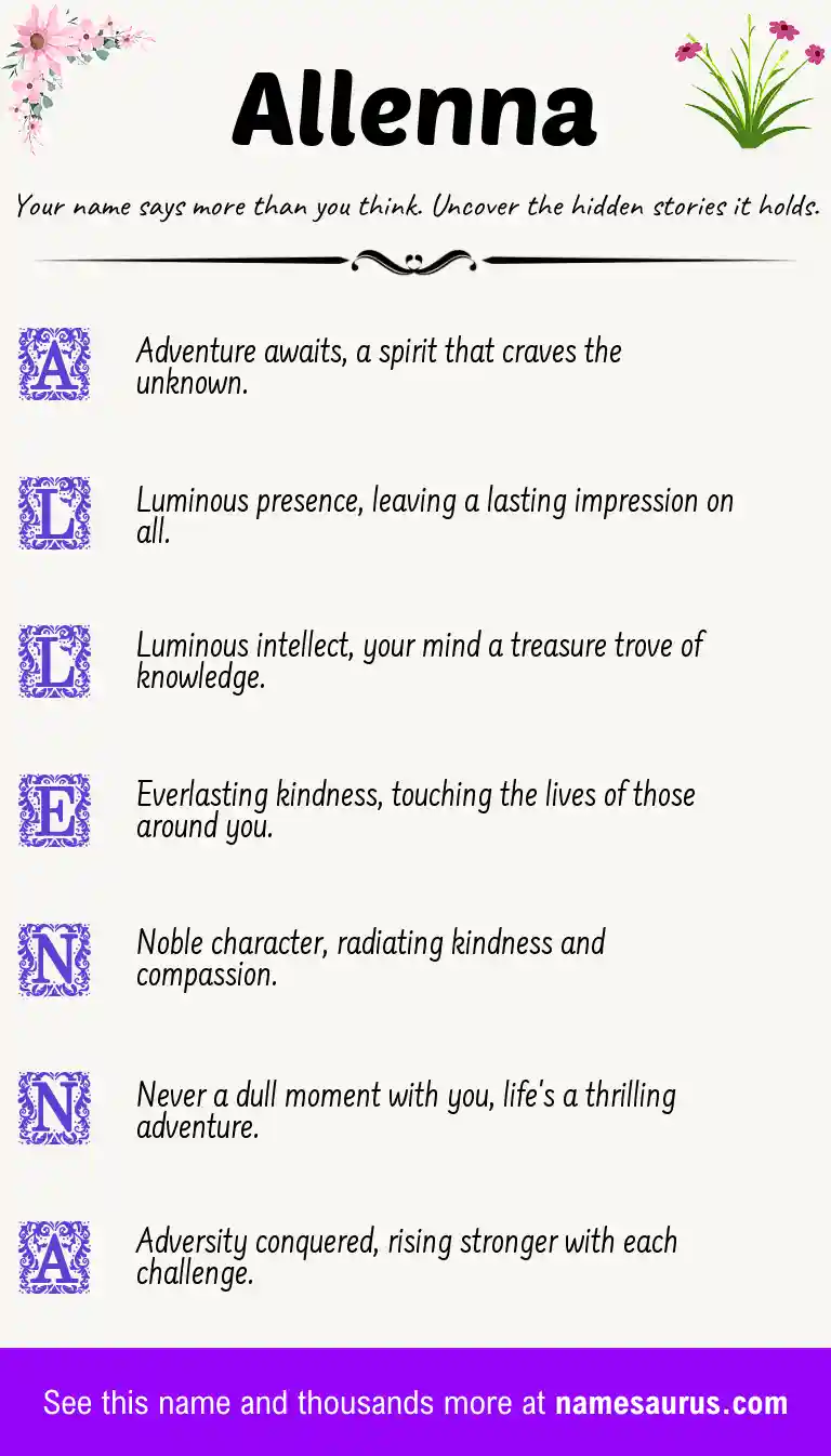 Acrostic poem about Allenna.