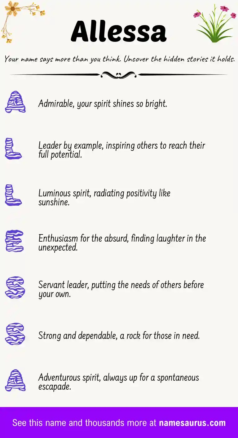 Acrostic poem about Allessa.