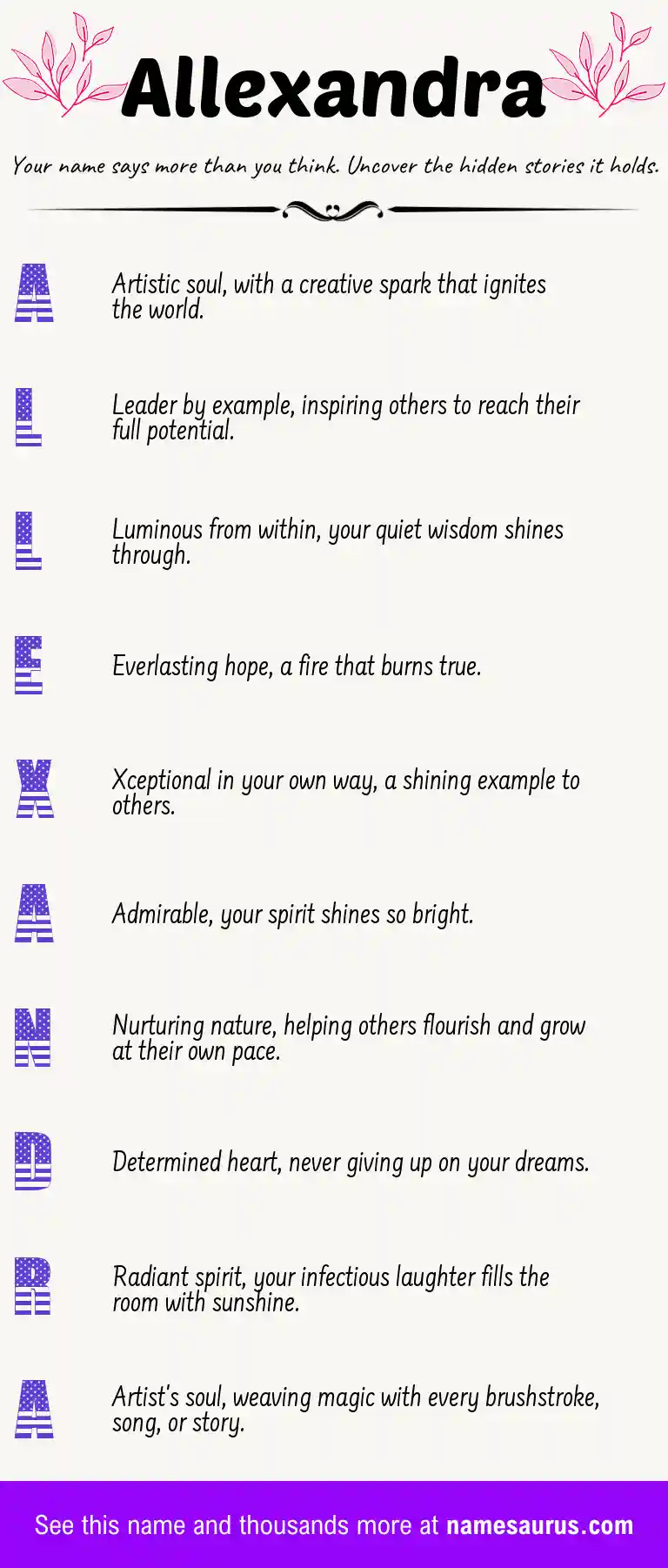 Acrostic poem about Allexandra.