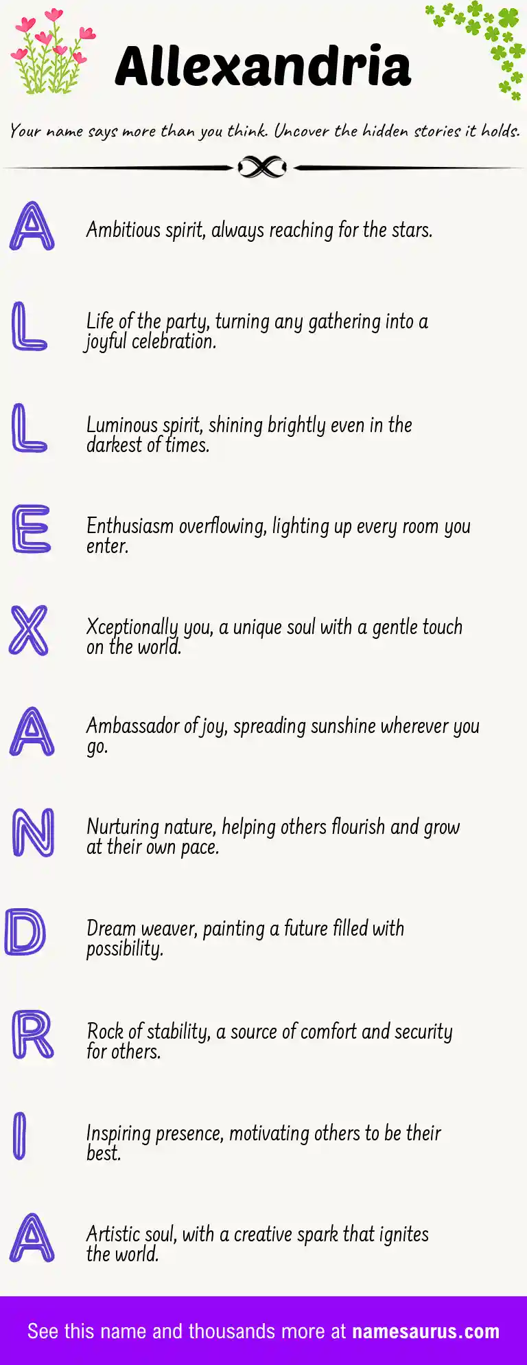 Acrostic poem about Allexandria.