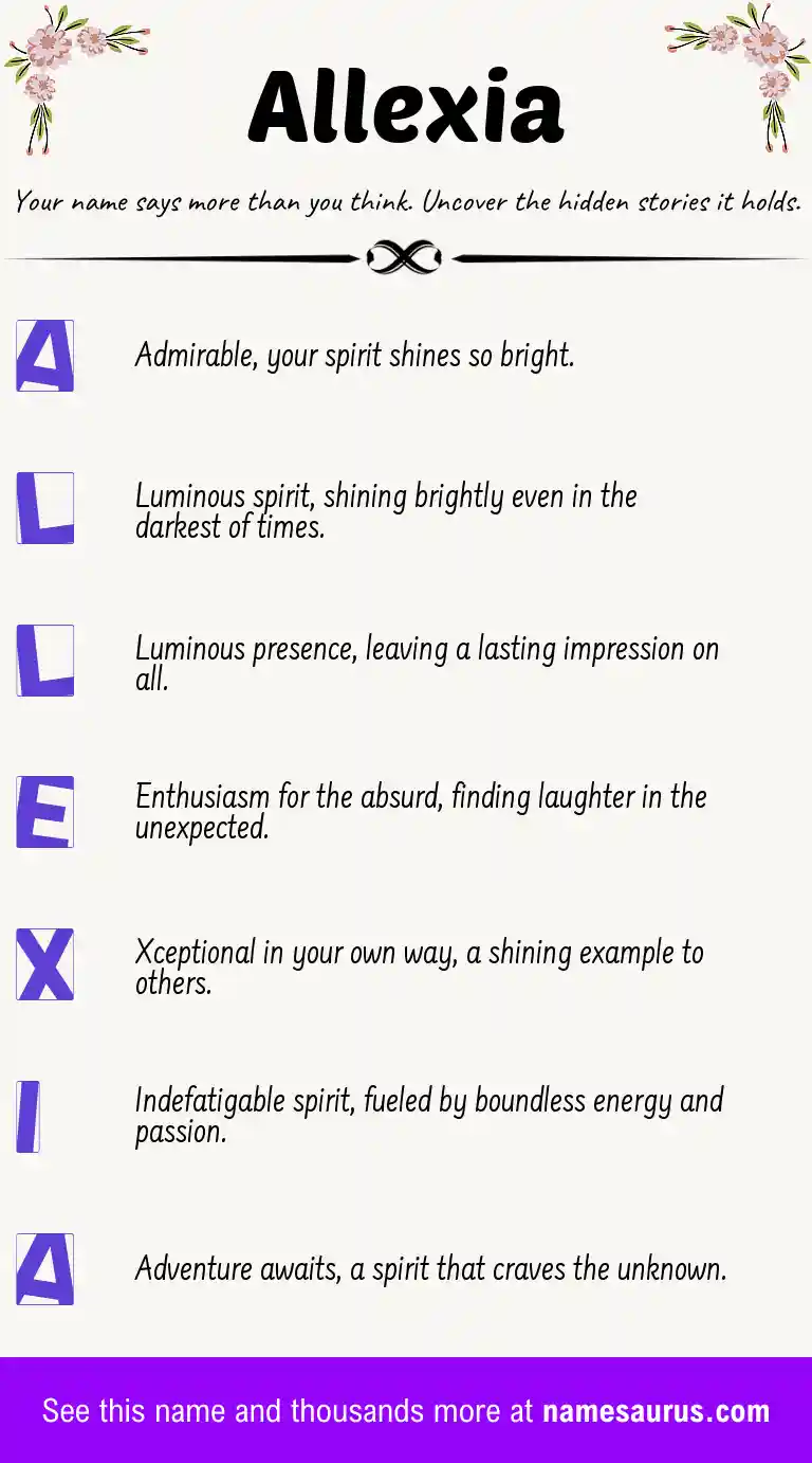 Acrostic poem about Allexia.