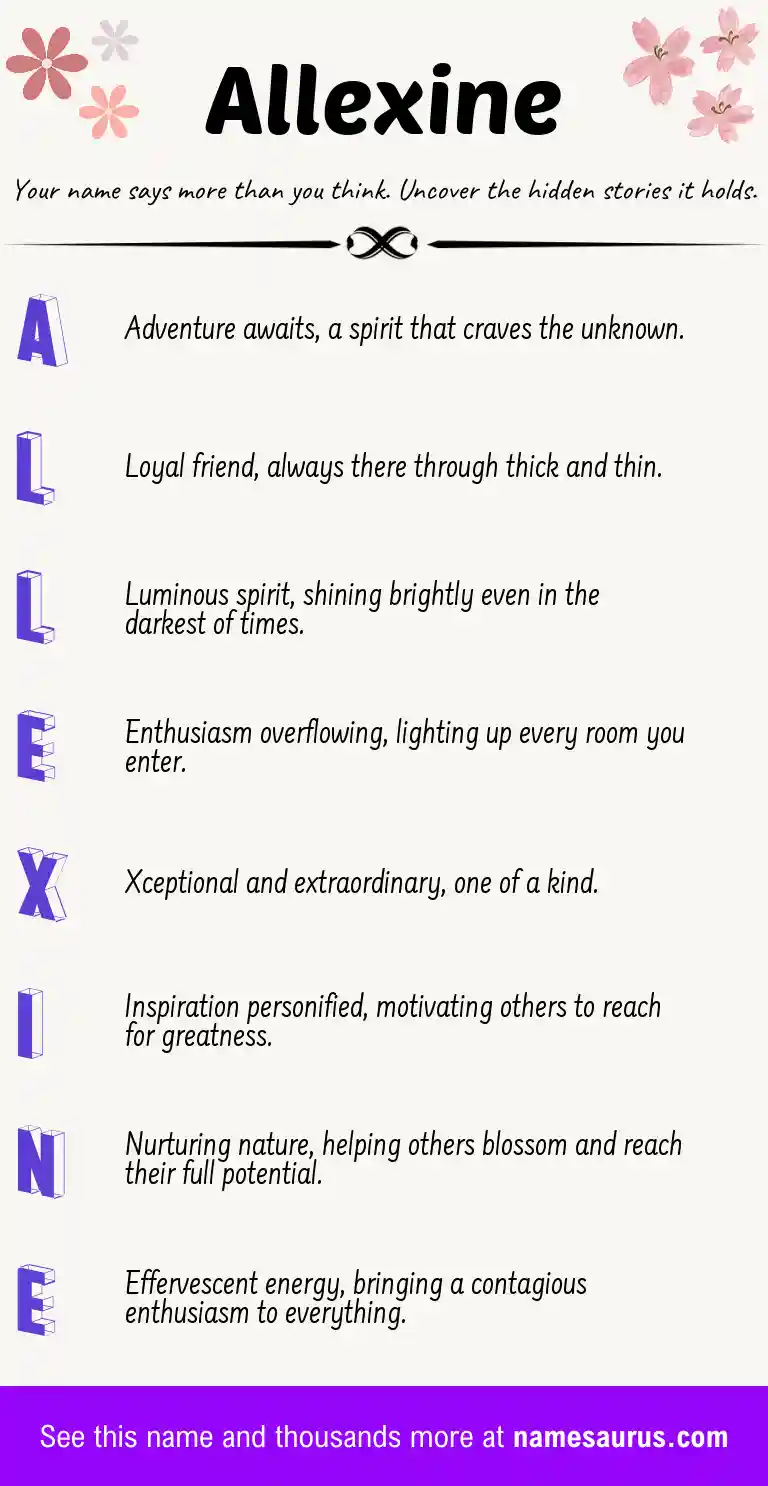 Acrostic poem about Allexine.