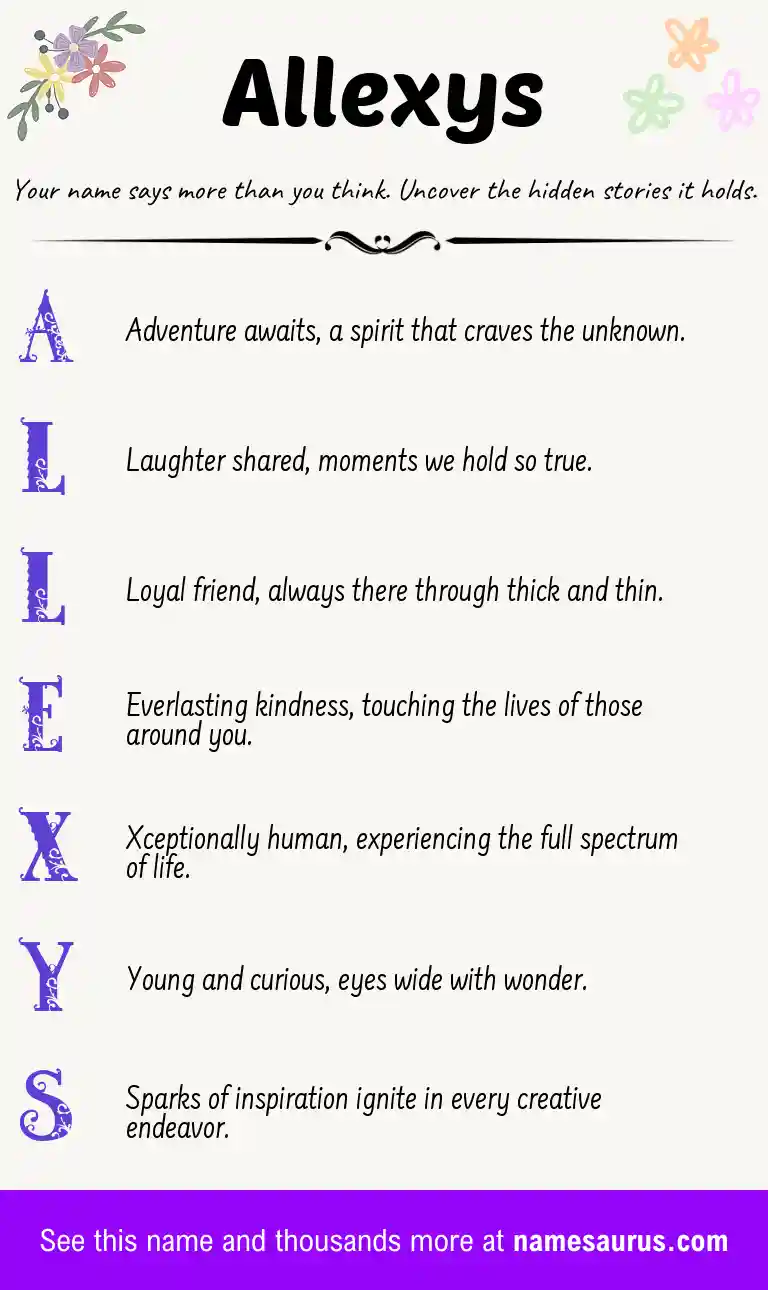 Acrostic poem about Allexys.
