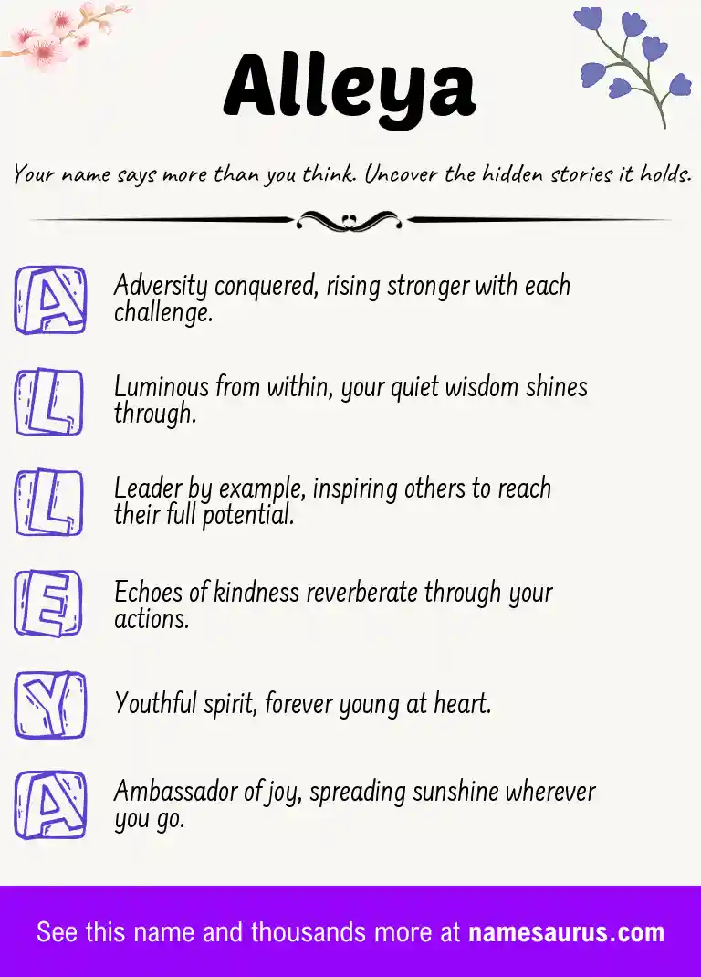 Acrostic poem about Alleya.