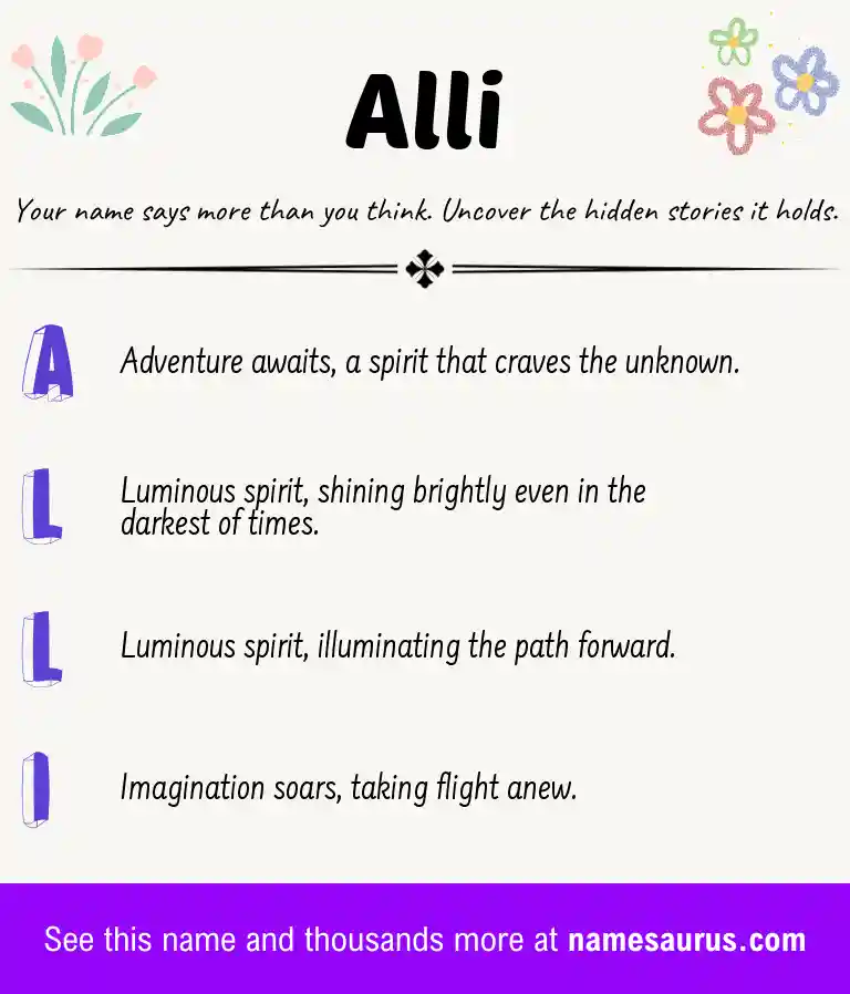 Acrostic poem about Alli.
