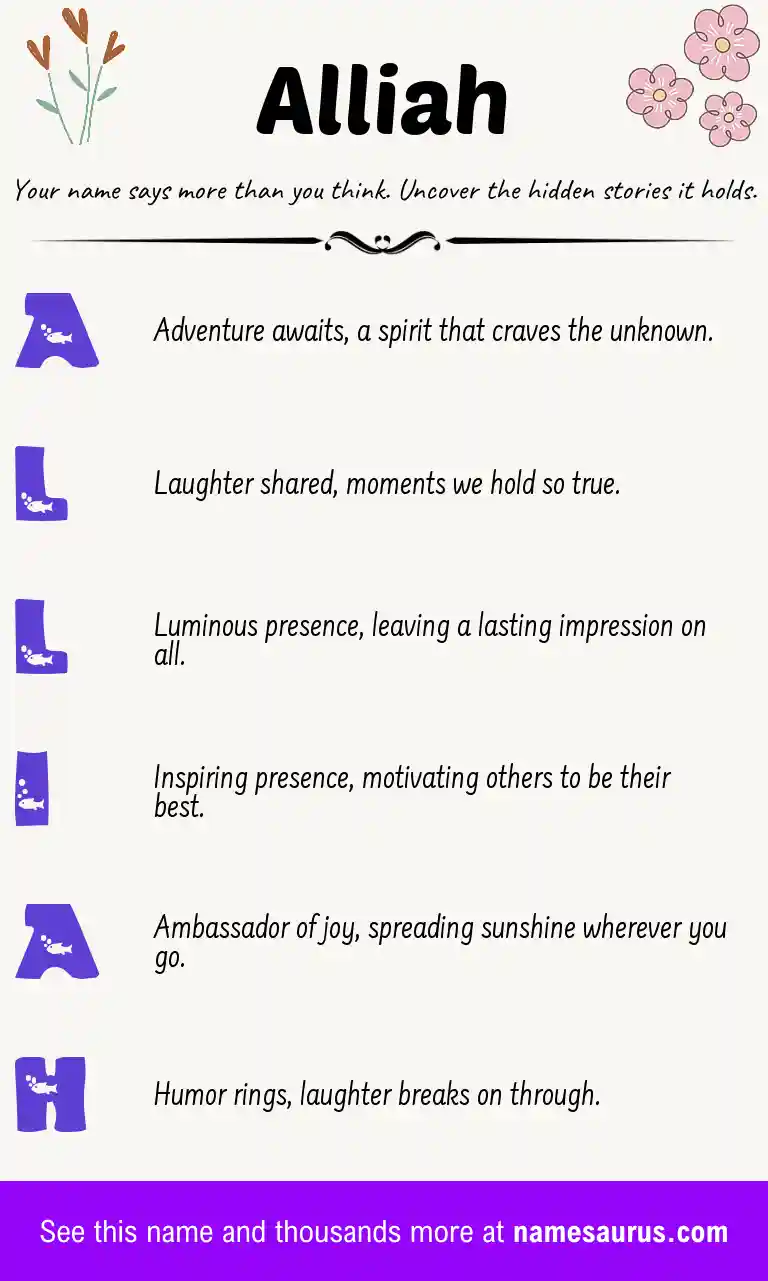 Acrostic poem about Alliah.