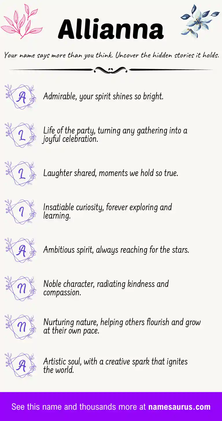 Acrostic poem about Allianna.