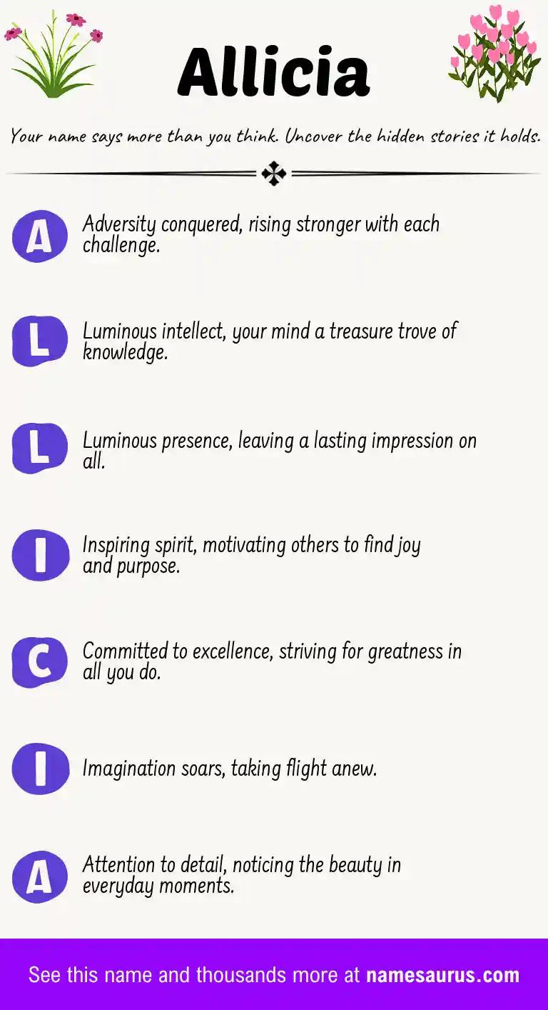 Acrostic poem about Allicia.