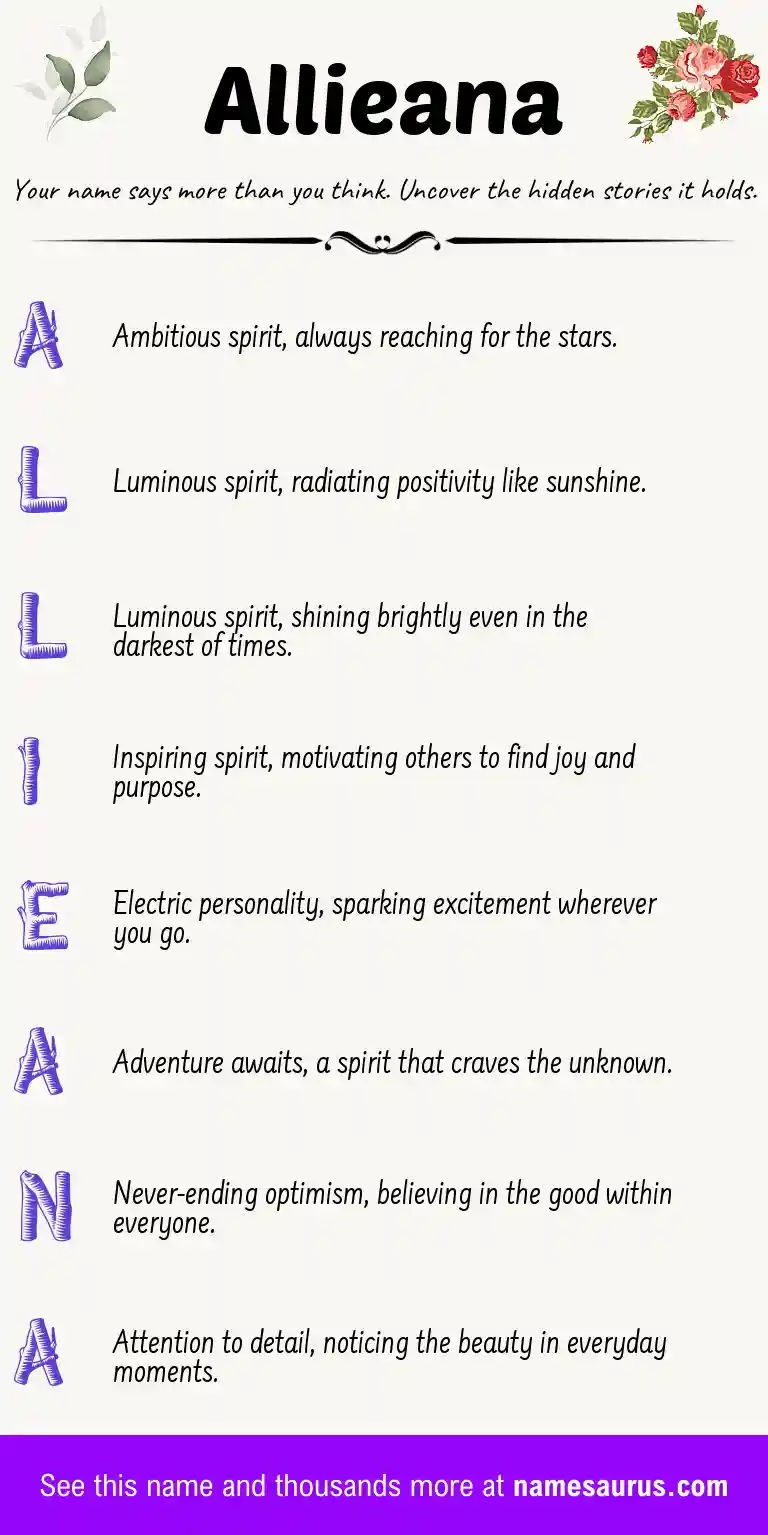 Acrostic poem about Allieana.