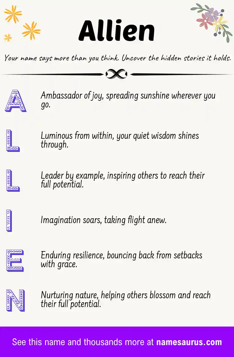 Acrostic poem about Allien.