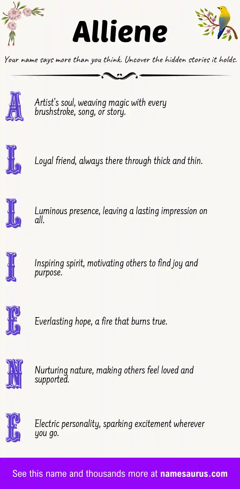 Acrostic poem about Alliene.