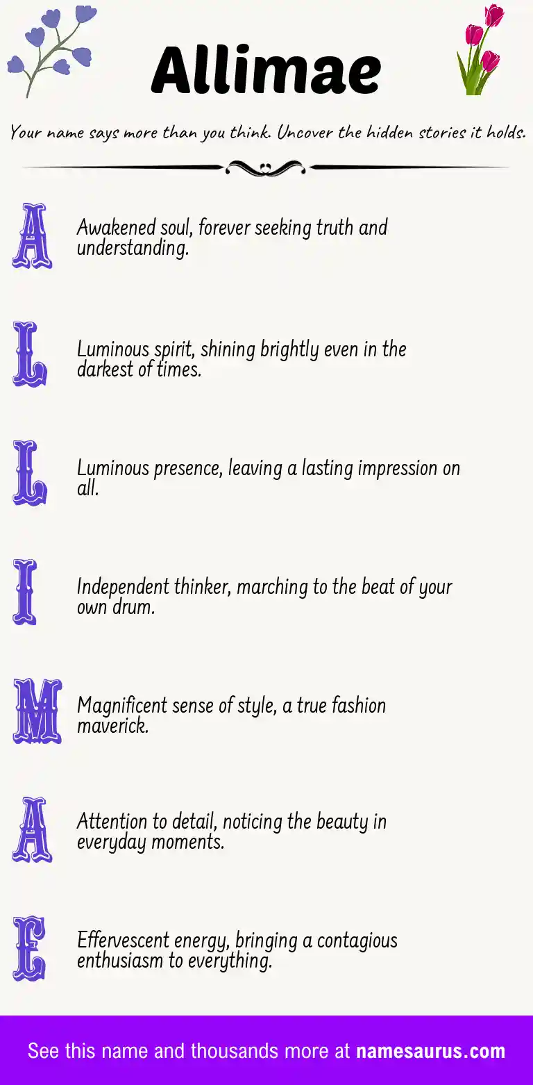 Acrostic poem about Allimae.