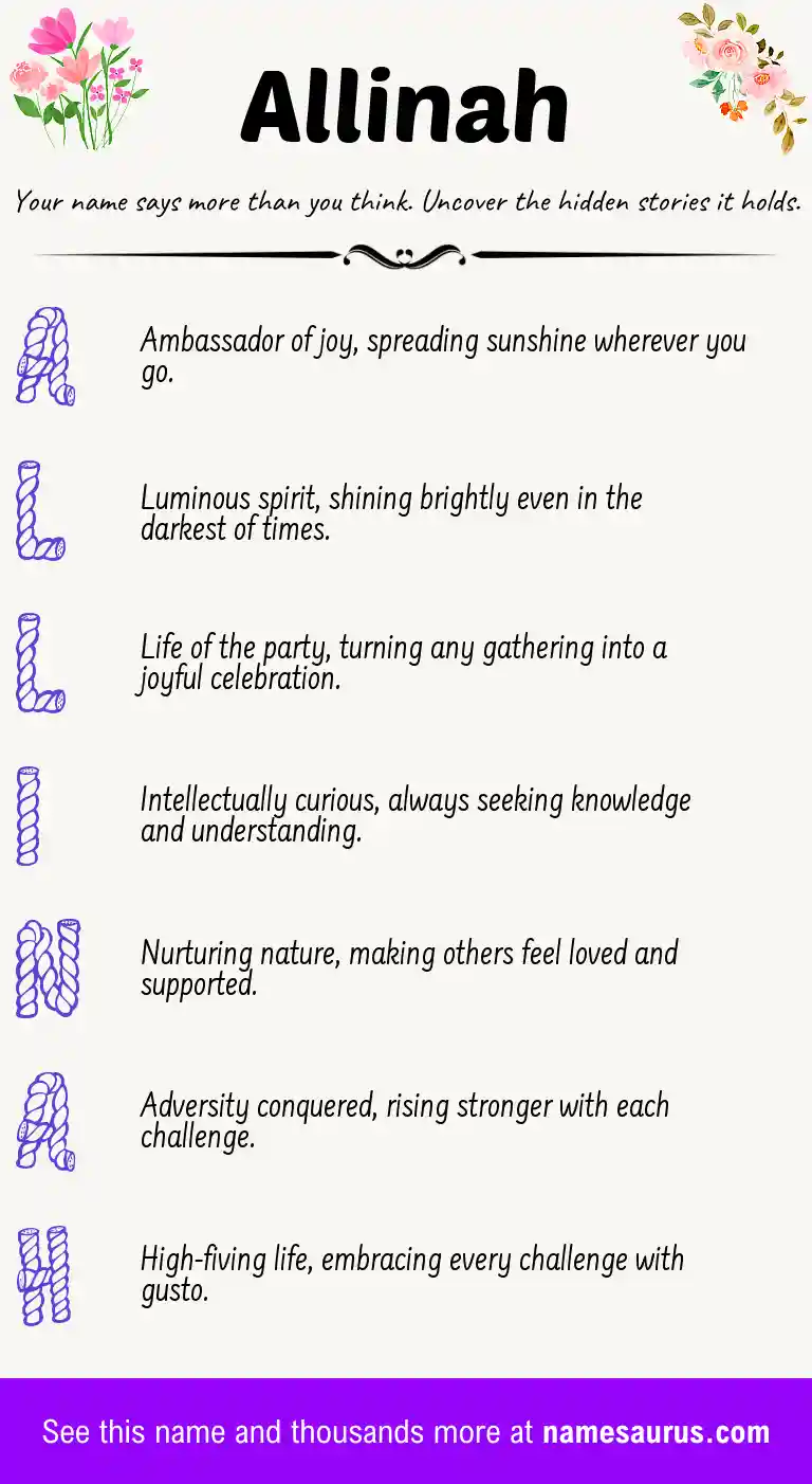 Acrostic poem about Allinah.