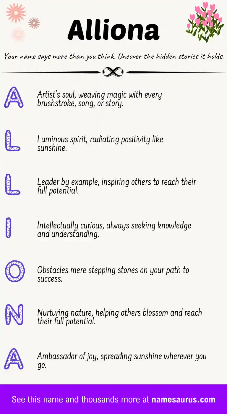 Acrostic poem about Alliona.
