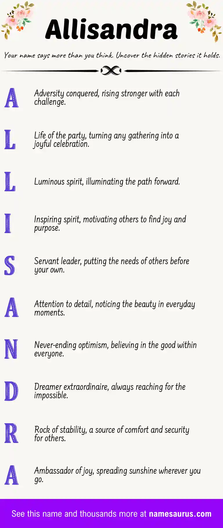 Acrostic poem about Allisandra.