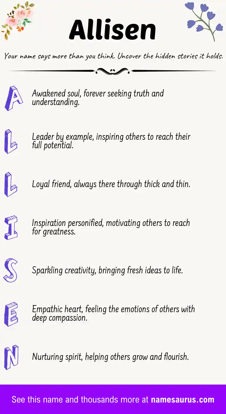 Acrostic poem about Allisen.
